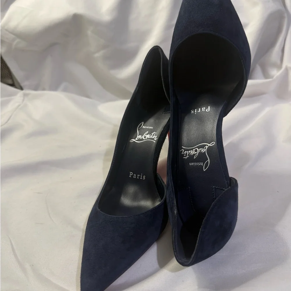 Christian Louboutin Iriza 
85 mm Pumps Veau velours - Zaffiro Women Size 6.5 - Picture 5 of 12